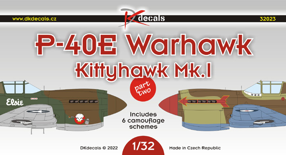 P-40E Warhawk/Kittyhawk Mk.I, Pt.2 (6 camo schemes)  DK32023