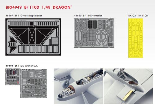 Detailset Messerschmitt BF110D  (Hasegawa)  BIG4949