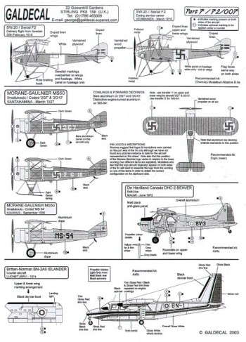 Finnish AF part 7 (SW20, MS50, Pa31, Islander, Mig21UM,Beaver)  72/007