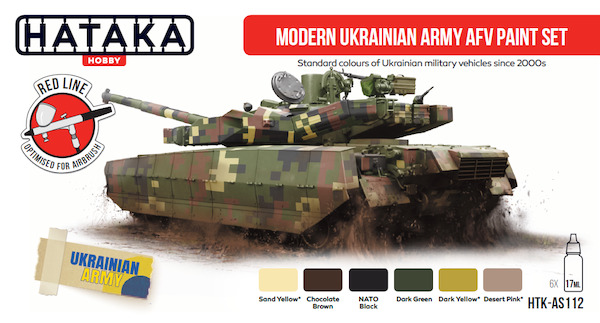 Modern Ukrainian Army AFV  Paint set (6 colours)  Optimised for Brushpainting  HTK-BS112