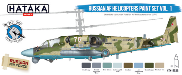 Russian AF Helicopters paint set vol. 1 (8 colours) Optimised for Brush Painting  HTK-BS86