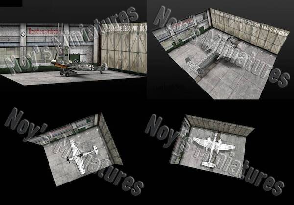 Airbase Tarmac Sheet: WWII Luftwaffe Hangar  set (Inside) for Bombers and fighters  144036