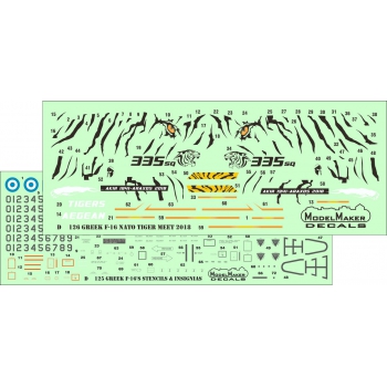 Model Maker Decals MMD-72126 Greek F16 Stencils and Insignia plus