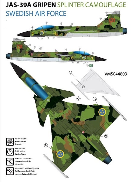 SAAB JAS39A Gripen (Splinter Camouflage Swedish AF)  VMS047203